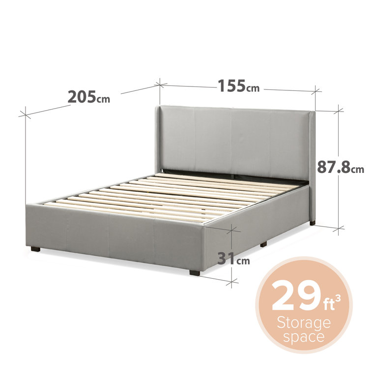 Hashtag Home Estella Upholstered Ottoman Bed Frame with Headboard